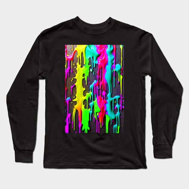 Dripping Paint Long Sleeve T-Shirt by EggheadK8